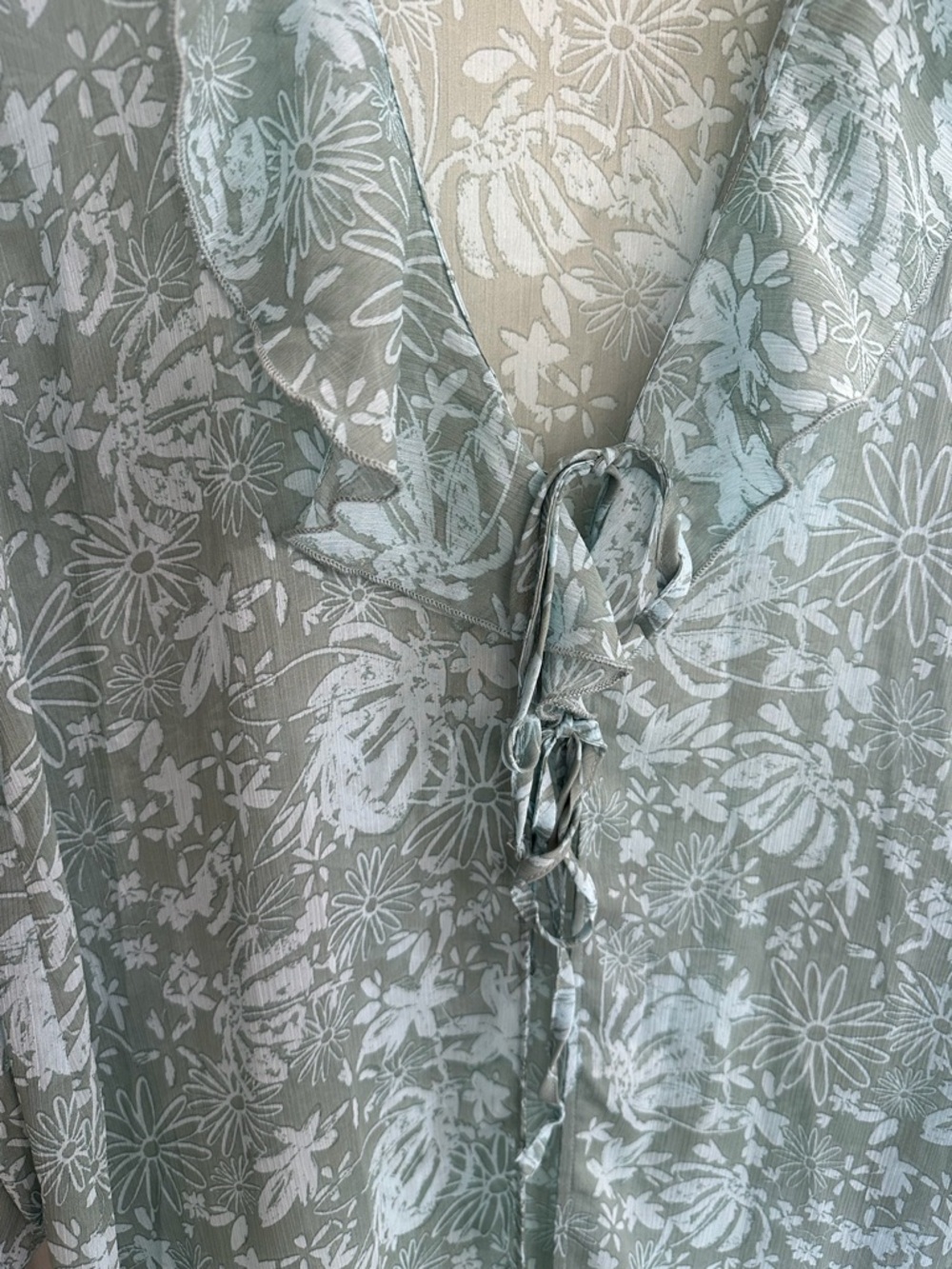 Wild Fable Teal Floral Kimono Chiffon Ethereal Boho Women’s Oversized Size S - Picture 4 of 9